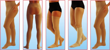 Compression knitting paths for varicose veins on the legs