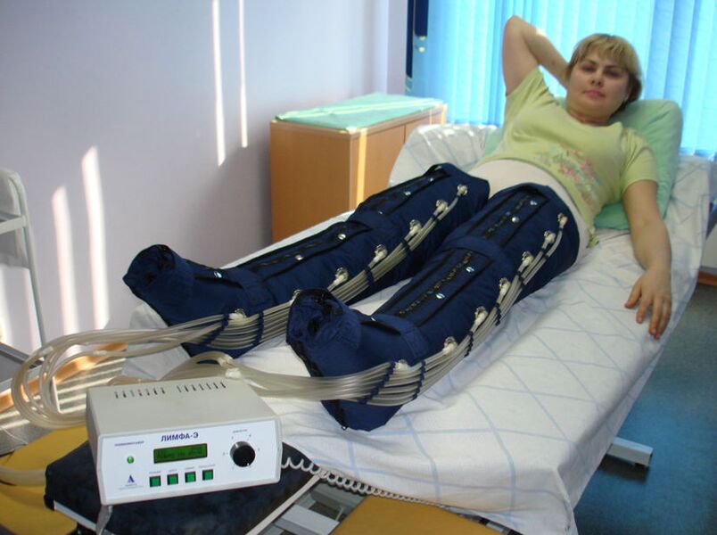 Pressotherapy for the treatment of varicose veins on the legs